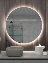 Зеркало Onika Сола 70, 70х70 см, с LED/ЛЕД-подсветкой, круглое, выключатель сенсорный, для ванны, навесное/подвесное/настенное