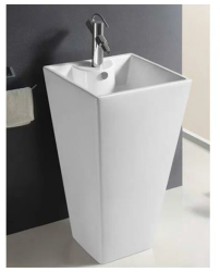 Раковина для ванной CeramaLux NB145 47,5х83х47 напольная, квадратная, керамическая/фарфоровая, цвет белый, с отверстием под смеситель, слив-перелив