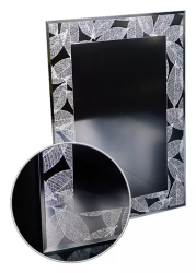 Зеркало Loranto Ладья, 52х73,5 см, без подсветки, прямоугольное,  рисунок "Бостон", для ванны, навесное/подвесное/настенное