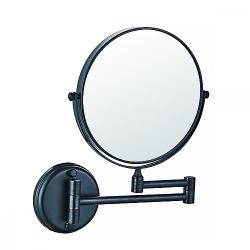 Зеркало Azario ALTRE косметическое, 20 см без подсветки, круглое, цвет: хром, для ванной, настенное, поворотное/наклоняемое