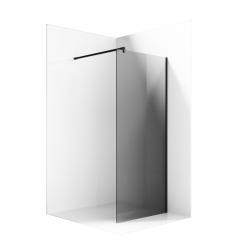 Душевая перегородка Ambassador Walk-in, 90х200 см, зеркальное стекло/профиль черный, правая/левая, плоская (панель), из зеркального стекла, (ограждение без поддона)