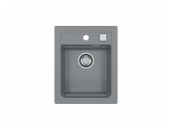 Мойка кухонная ALVEUS GRANITAL ATROX 10 CONCRETE-G81 40х50х19,5 см, врезная, искусственный гранит, прямоугольная, цвет бетон, с отверстием под смеситель
