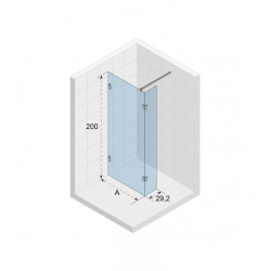 Душевая перегородка Riho SZ Scandic NXT X402, 117х29,2х200 см, прозрачное стекло, правая/левая, универсальная, фиксированная, прозрачное закаленное стекло, профиль черный, прямоугольная