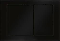 Кнопка смыва KK-POL M05, прямоугольная, цвет: черный матовый. пластик, клавиша управления для сливного бачка, инсталляции унитаза, двойная, механическая, панель, универсальная, размер 15х22х1,3 см
