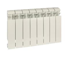 Радиатор Global Style Plus 350/8 биметаллический, боковое подключение, для отопления квартиры, дома, водяные, мощность 1136 Вт, настенный, цвет белый