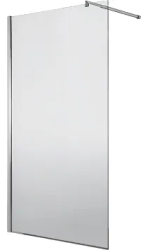 Душевая перегородка Deante Abellia Walk-In, 100х200 см, прозрачное стекло/профиль хром, правая/левая, плоская (панель), из прозрачного стекла, (ограждение без поддона) стеклянная