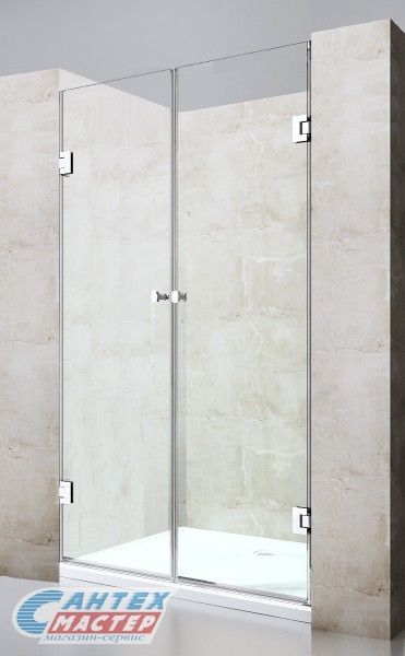 Душевая дверь Oporto OS 4M 105х190 матовое стекло в нишу, открывание правое/левое, прозрачное закаленное стекло, раздвизжная, профиль хром, прямоугольная (душевое ограждение без поддона)