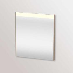 Зеркало Duravit Brioso, 62х70х3,5 см с LED/ЛЕД-подсветкой, прямоугольное, подвесное/настенное, цвет рамы: лен, настенный выключатель, для ванной