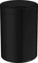 Ведро/корзина для мусора Axor Universal Circular Accessories с крышкой, 5 л, напольное, металлическое/пластиковое, форма круглая, для туалета/ванной/кухни, цвет матовый черный, со съемной вставкой