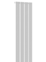 Радиатор отопления Empatiko Takt, однорядный, стальной, трубчатый, 12 секций, межосевое расстояние 2000 мм, высота 2036 мм, длина 472 мм, цвет шелковистый белый, боковое подключение
