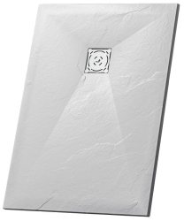 Душевой поддон RGW Stone Tray ST-W, 90х130х2,5 см, прямоугольный, из искусственного камня, низкий, цвет: белый, с антискользящим рельефным покрытием, без бортика