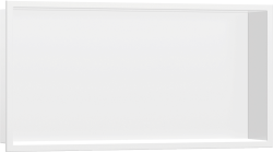 Полка Hansgrohe XtraStoris Original 300/600/100, с рамой, размер 30х60х10 см, встраиваемая в нишу, форма прямоугольная, цвет матовый белый, нержавеющая сталь, встроенная/настенная, шкаф/короб, в стену, для душа/ванной