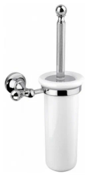 Ершик Cezares OLIMP, настенный, цвет хром, с крышкой, латунь/латунный, крышка, округлый для туалета/унитаза
