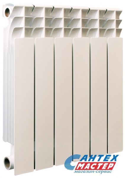 Радиатор алюминиевый Aqualink 500/80 (12 секций) боковое подключение, для отопления квартиры, дома, водяные, мощность 1992 Вт, настенный, батарея (Аквалинк)