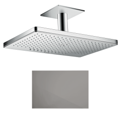 Верхний душ AXOR ShowerSolutions 460/300 2jet, с потолочным подсоединением, потолочный монтаж, прямоугольный, с 2 режимами, размер 46,6х30 см, металлический, цвет: полированный черный хром, для душа/ванной