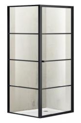 Душевое ограждение Azario RICHMOND, 90х90х195 см, без поддона, квадртаный/угловой, стекло закаленное прозрачное, без крыши, распашной, стеклянный, металлический профиль (черный), универсальная ориентация