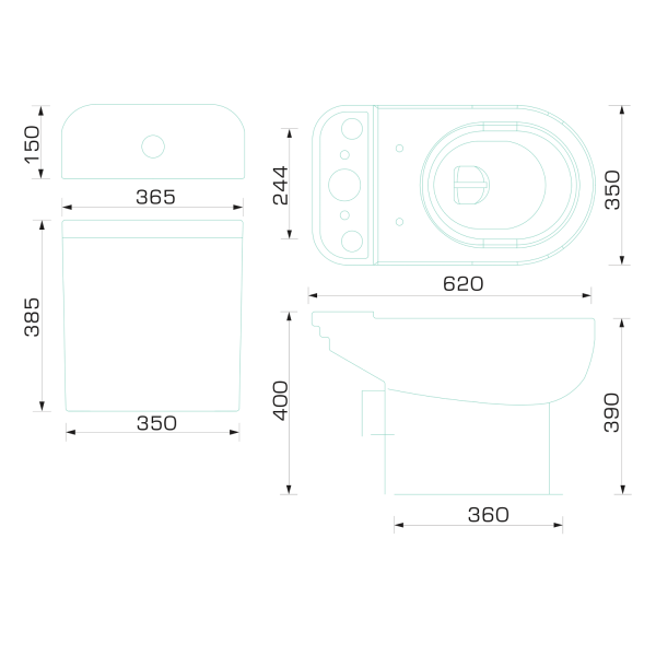 Унитаз компакт Gesso Юпитер HOME De Luxe w103 с сиденьем дюропласт микролифт , 2 уровневая арматура горизонтальный выпуск 