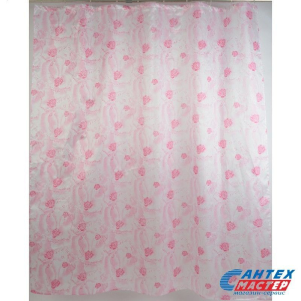 Шторка АкваЛиния для ванной комнаты полиэстер розовый 020A-21