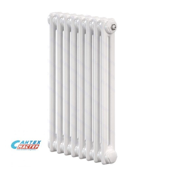Радиатор отопления Zehnder Charleston 3050 8 секций (белый) 520 Вт, стальной, трубчатый, боковое подключение, для квартиры, дома, водяные, настенный, батарея (Зендер)