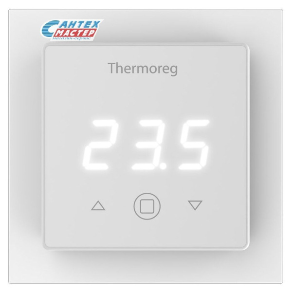 Терморегулятор Thermo Thermoreg TI-700 Black, для систем электрического теплого пола (черны) термостат электронный, сенсорный, программируемый, с жк дисплеем, температуры, с датчиком температуры
