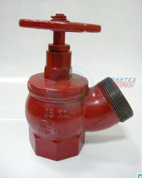 Кран пожарный КПК-50-1 угол 125°(вентиль), 50 (51±2) мм чугун