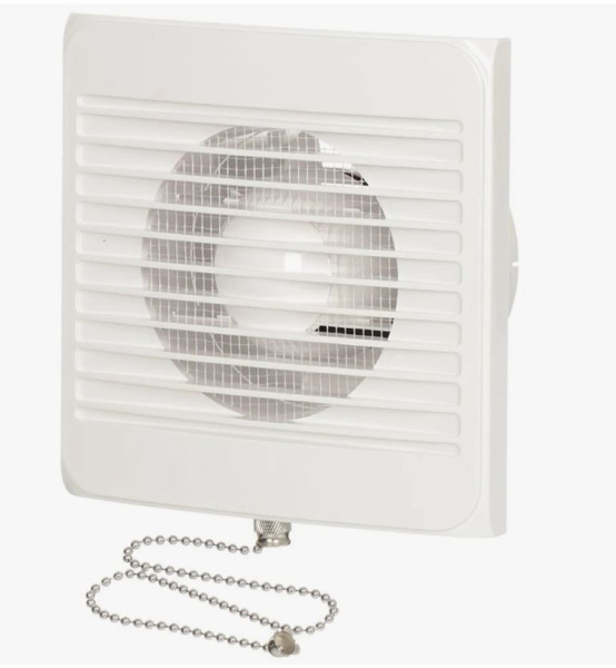 Вентилятор вытяжной Event П100CВ 130 м3 с выключат, для ванны и туалета, осевой, настенный/потолочный, белый, 13 Вт, 100 мм, бытовой (Эвент)