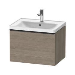 Тумба под раковину Duravit D-Neo, 63,4х45,2х44 см, подвесная, 1 выдвижной ящик, ДСП, цвет: дуб терра, шкафчик навесной, прямоугольная, правая/левая, в ванную комнату