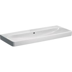 Раковина/умывальник GEBERIT Smyle Square 120х16,5х48 см, подвесная, прямоугольная, керамическая/фарфоровая, цвет белый, без отверстия под смеситель, слив-перелив, умывальник