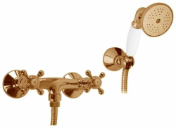 Смеситель для душа Cezares Golf, настенный, двухвентильный, без излива, керамический, латунь, цвет бронза