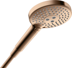 Лейка душевая Axor ShowerSolutions 120 3jet, настенная, регулируемая, круглая, с 3 режимами, латунная, цвет полированное красное золото, ручная, для душа/ванной