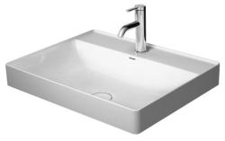 Раковина DURAVIT DuraSquare WonderGliss 60х47х14,5 см, накладная, прямоугольная, керамика DuraCeram, цвет белый, 1 отверстие под смеситель, антигрязевое покрытие, без перелива