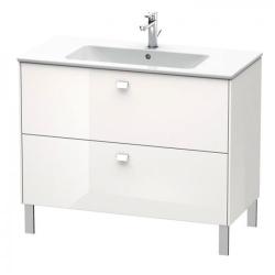 Тумба под раковину Duravit Brioso, 102х47,9х68,3 см, напольная, цвет: белый глянец, 2 выдвижных ящика, ДСП, прямоугольная, левая/правая, в ванную комнату