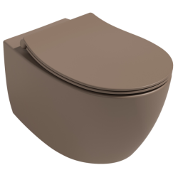 Унитаз подвесной ISVEA Sentimenti Neo, 363х510х400 мм, цвет: коричневый матовый, горизонтальный (в стену) выпуск, без сиденья, безободковый, антивсплеск, под скрытый бачок