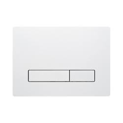 Кнопка смыва KK-POL Metal Slim прямоугольная, цвет белый матовый, нержавеющая сталь, клавиша управления для сливного бачка, инсталляции унитаза, двойная, механическая, панель, универсальная, размер 245х175х14 мм