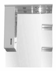 Зеркальный шкаф Loranto Коралл 80, 80х102,5 см, подвесной, цвет белый, зеркало с подсветкой LED/ЛЭД, с 1 распашной дверцей, прямоугольный, левый, левосторонний