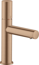 Смеситель для раковины/умывальника Axor Uno 110, однорычажный, с рукояткой zero, фиксированный излив, длина излива 12,3 см, керамический, латунь, цвет шлифованное красное золото, с незапираемым сливным набором