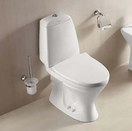 Унитаз-компакт Azario AZ-2037-P 690х345х810 белый, горизонтальный, (в стену) выпуск, напольный, с быстросъемным сиденьем микролифт