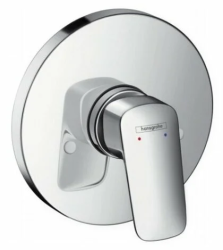 Смеситель для душа Hansgrohe Logis однорычажный, скрытого монтажа, со скрытой монтажной частью, керамический, настенный/встраиваемый, без излива, без шланга/лейки, латунь, цвет хром