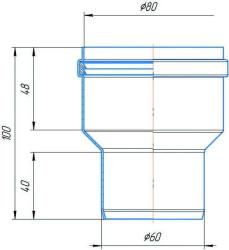 Адаптер Okseler D60/80 M/F алюминий, переход