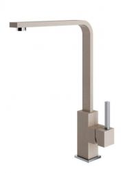 Смеситель для кухни ALVEUS GENESIS JENNY G55 BEIGE однорычажный, поворотный, керамический, с высоким Г-образным изливом, высота излива 30,6 см, латунь, покрытие гранит, цвет бежевый, на мойку