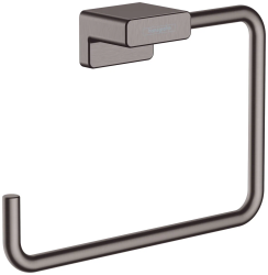 Полотенцедержатель Hansgrohe AddStoris, кольцевой, одинарный, настенный, поворотный, 12х18,9 см, металлический, форма прямоугольная, для полотенец, в ванную/туалет/душевую кабину, цвет шлифованный черный хром