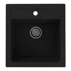 Мойка кухонная ALVEUS GRANITAL ATROX 20 CARBON-G91 47х50х19,5 см, врезная, искусственный гранит, прямоугольная, цвет карбон, с отверстием под смеситель, в комплекте с сифоном 1132823