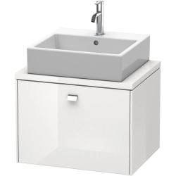 Тумба под раковину для консоли/столешницы Duravit Brioso 62х48х44,2 см, подвесная, ДСП, цвет: белый глянец/хром, 1 выдвижной ящик, прямоугольная