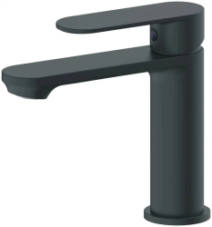 Смеситель для раковины/умывальника Haiba, однорычажный, неповоротный, латунь, длина излива 123 мм, керамический, цвет черный