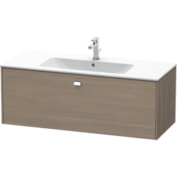 Тумба c раковиной Duravit Brioso, 120х48х50,2 см, подвесная, 1 выдвижной ящик, ДСП, цвет: дуб терра/хром /Vero Air, мебельная, прямоугольная, цвет белый, фарфоровая, 1 отверстие под смеситель, без перелива