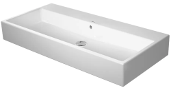 Раковина DURAVIT Vero Air, 100х47х17 см, подвесная, прямоугольная, санфарфор, шлифованная, цвет белый, без отверстия под смеситель, слив/перелив