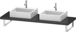Столешница Duravit Brioso, для консоли, консольное полотно, 80х55 см, ДСП, прямоугольная, цвет: графит матовый,  для двух раковин/умывальников/рукомойников, 2 выреза под раковину, установка по краям