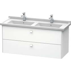 Тумба под раковину Duravit Brioso, 122х46,9х56,3 см, подвесная, 2 выдвижных ящика, ДСП, цвет: белый матовый, шкафчик навесной, механизм доводчика, прямоугольная, правая/левая, в ванную комнату