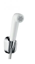 Гигиенический душ Hansgrohe Croma без смесителя, с лейкой/держателем/шлангом 160 см, для унитаза/биде, наружний, настенный, пластиковый, цвет хром/белый, для душа/ванной/туалета