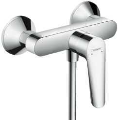 Смеситель для душа Hansgrohe Logis E, однорычажный, керамический, настенный, наружнего/внешнего монтажа без излива, без шланга/лейки, латунь, цвет хром, хромированный, на 2 отверстия